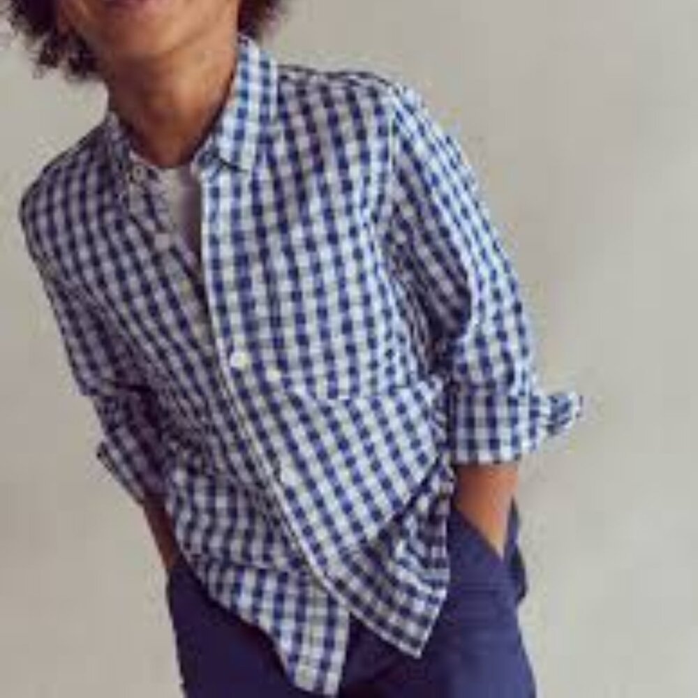 Zara | Baby Boy Collection Cotton Flannel Gingham Plaid Button Down Shirt